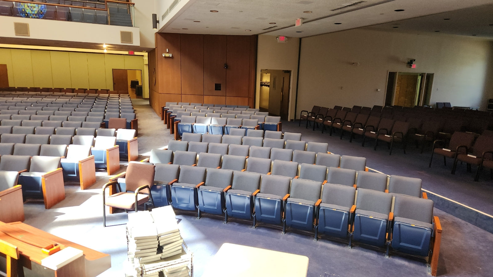 blue used auditorium church theater seating chairs 03