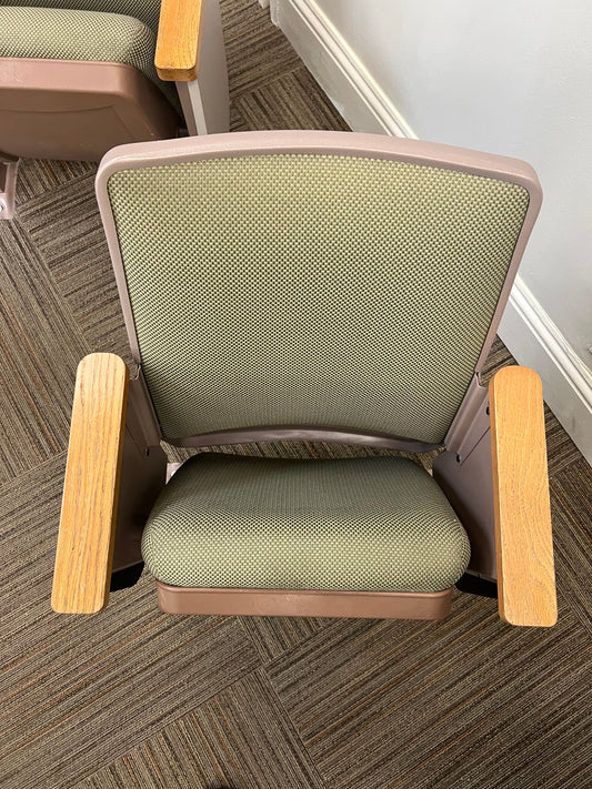 Light green used auditorium church theater seating chairs 01